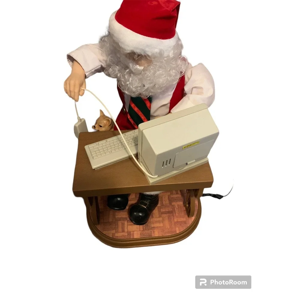 VINTAGE Telco 1980 Motion-Ette SANTA CLAUS at Computer ANIMATED /Lighted Works‎